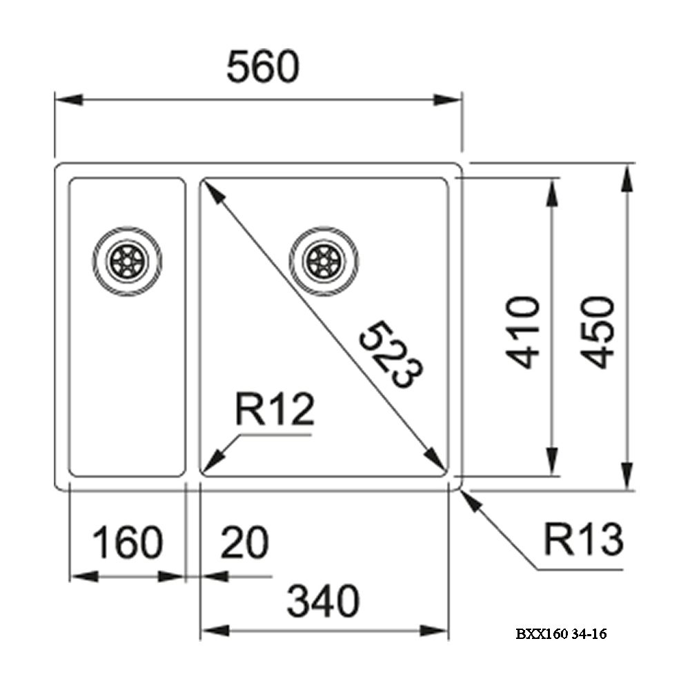 Franke Box 1.5 Bowl Undermount Sink Left Hand Small Bowl 127.0369.916 - Stainless Steel Franke Box 1.5 Bowl Undermount Sink Left Hand Small Bowl 127.0369.916 - Stainless Steel