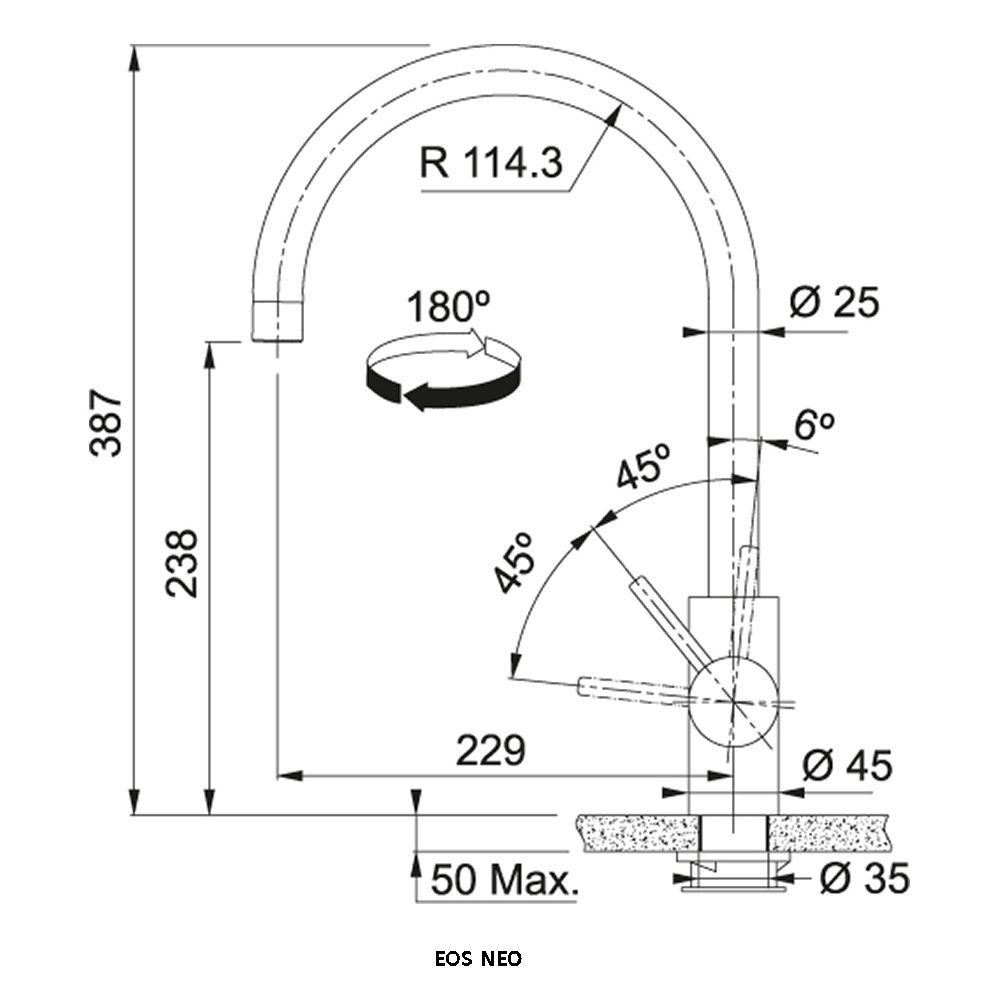 Franke Eos Neo Tap 115.0638.847 - Anthracite Franke Eos Neo Tap 115.0638.847 - Anthracite
