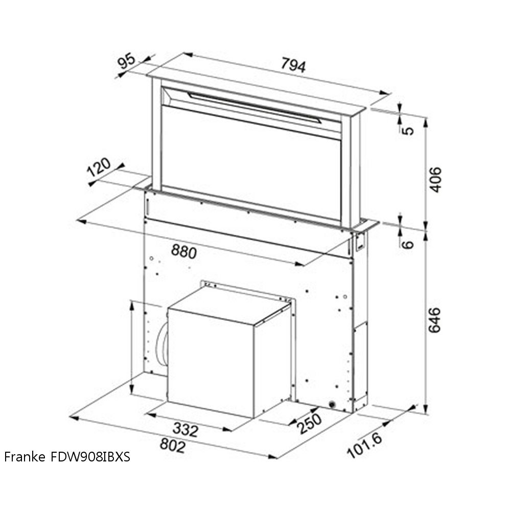 Franke 88cm Downdraft Extractor 110.0365.588 - BLACK Franke 88cm Downdraft Extractor 110.0365.588 - BLACK