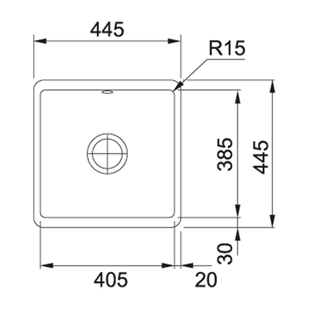 Franke Kubus Single Bowl Ceramic Undermount Sink KBK110 40 WH - WHITE Franke Kubus Single Bowl Ceramic Undermount Sink KBK110 40 WH - WHITE