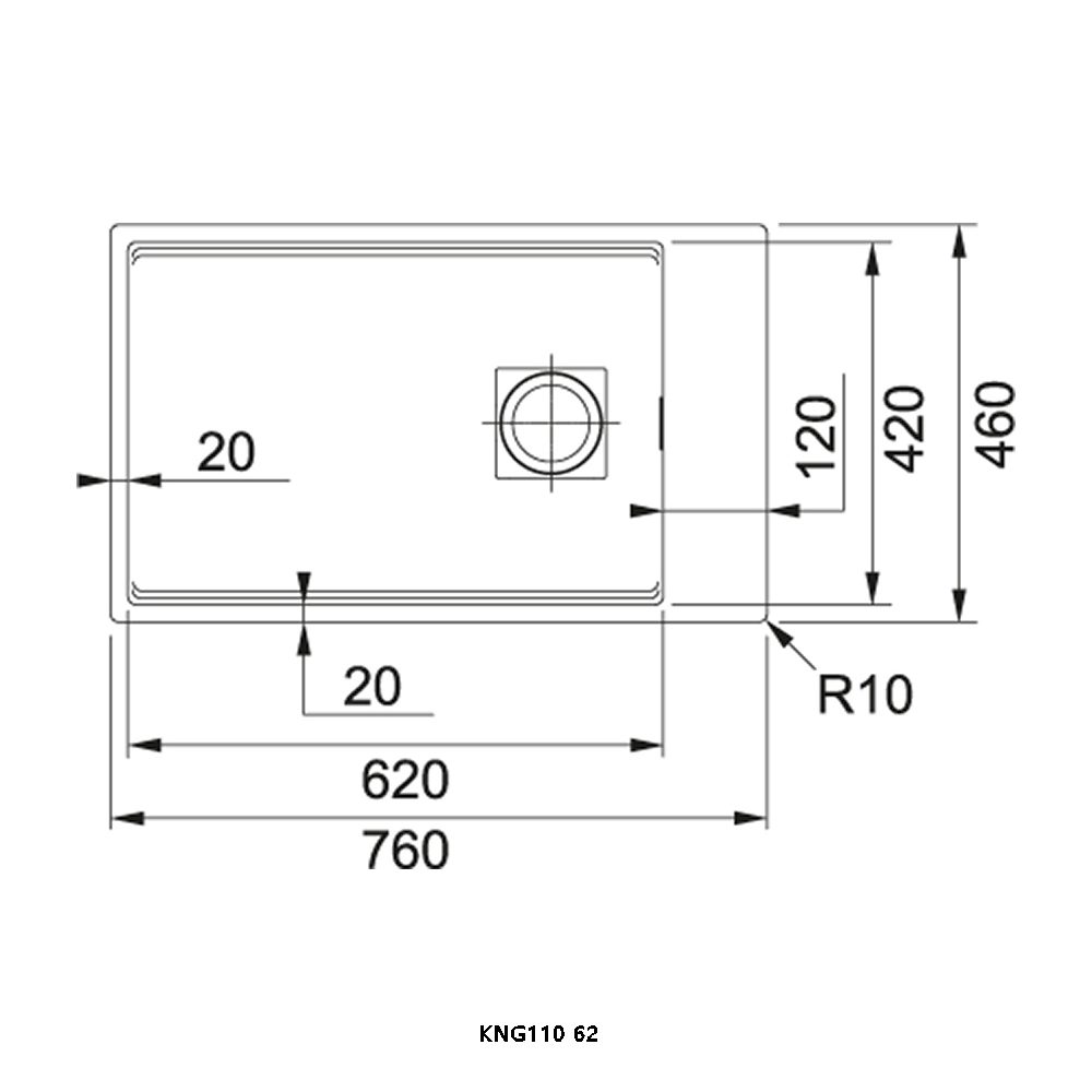 Franke Kubus Fragranite Single Bowl Undermount Sink 125.0633.723 - Stone Grey Franke Kubus Fragranite Single Bowl Undermount Sink 125.0633.723 - Stone Grey