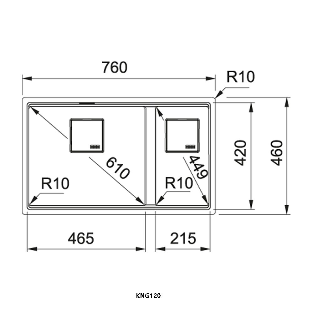 Franke Kubus Fragranite 1.5 Bowl Undermount Sink 125.0633.287 - Stone Grey Franke Kubus Fragranite 1.5 Bowl Undermount Sink 125.0633.287 - Stone Grey