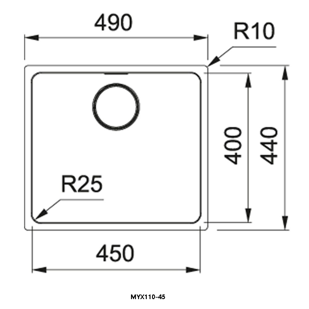 Franke Mythos Single Bowl Undermount Sink 122.0606.949 - Stainless Steel Franke Mythos Single Bowl Undermount Sink 122.0606.949 - Stainless Steel