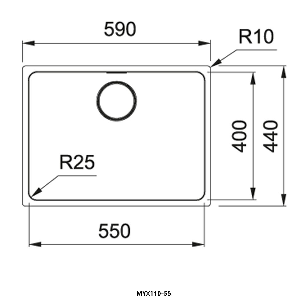 Franke Mythos Single Bowl Undermount Sink 122.0606.969 - Stainless Steel Franke Mythos Single Bowl Undermount Sink 122.0606.969 - Stainless Steel