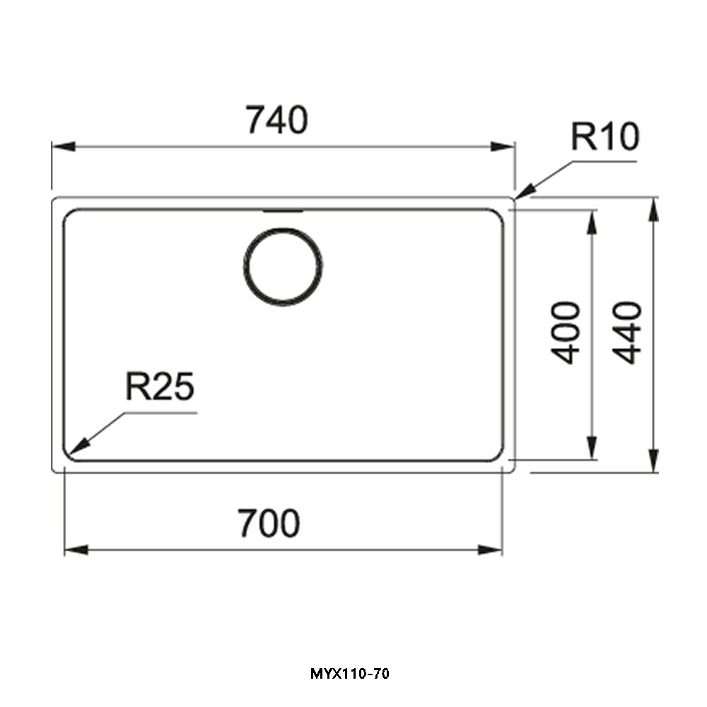 Franke Mythos Single Bowl Undermount Sink 122.0607.061 - Stainless Steel Franke Mythos Single Bowl Undermount Sink 122.0607.061 - Stainless Steel