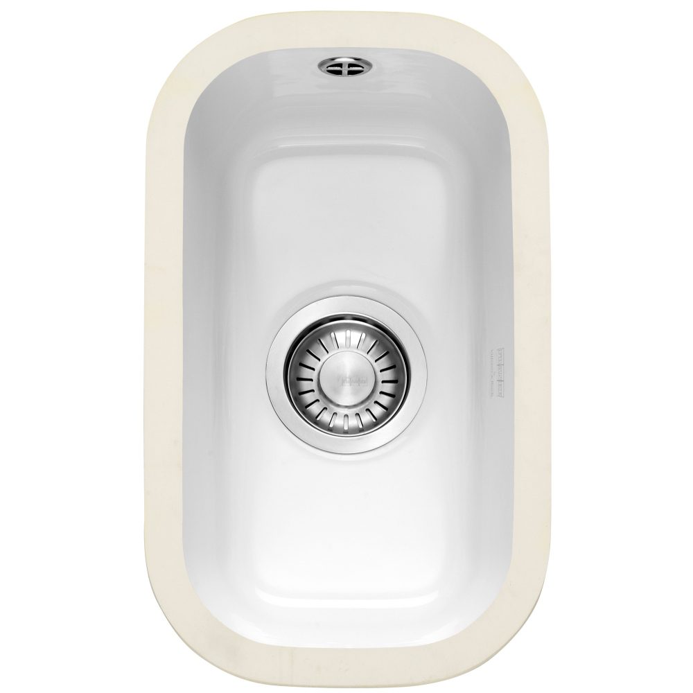 Franke V&B Single Bowl Ceramic Undermount Sink 126.0381.816 - White