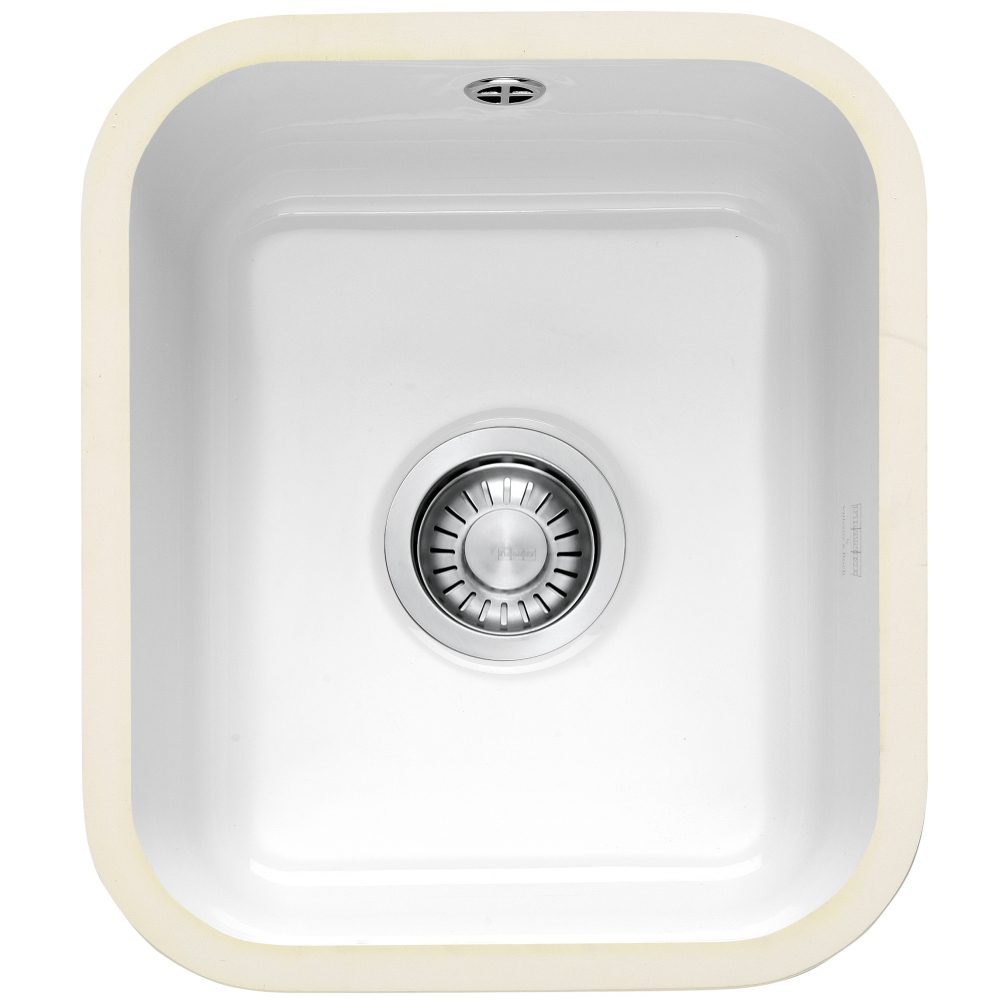 Franke V&B Single Bowl Ceramic Undermount Sink 126.0381.820 - White