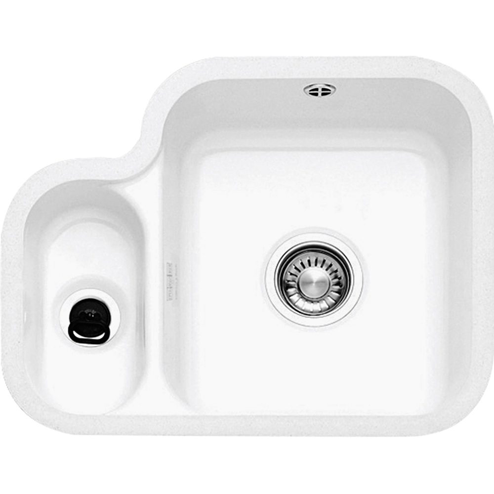 Franke V&B 1.5 Bowl Ceramic Undermount Sink Left Hand Small Bowl 126.0381.814 - White