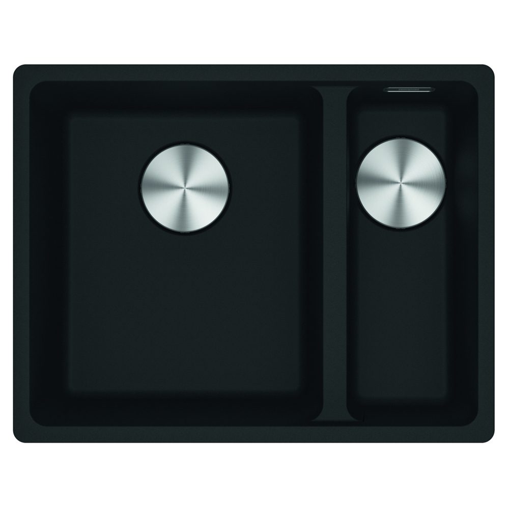 Franke MRG160-34-15 MB RHSB Maris Fragranite 1.5 Bowl Undermount Sink Right Hand Small Bowl - MATTE BLACK