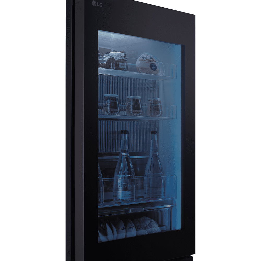 LG 60cm Instaview Frost Free Fridge Freezer GBG5160CEV - Black Steel LG 60cm Instaview Frost Free Fridge Freezer GBG5160CEV - Black Steel