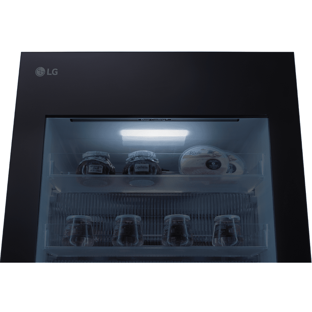 LG 60cm Instaview Frost Free Fridge Freezer GBG5160CEV - Black Steel LG 60cm Instaview Frost Free Fridge Freezer GBG5160CEV - Black Steel
