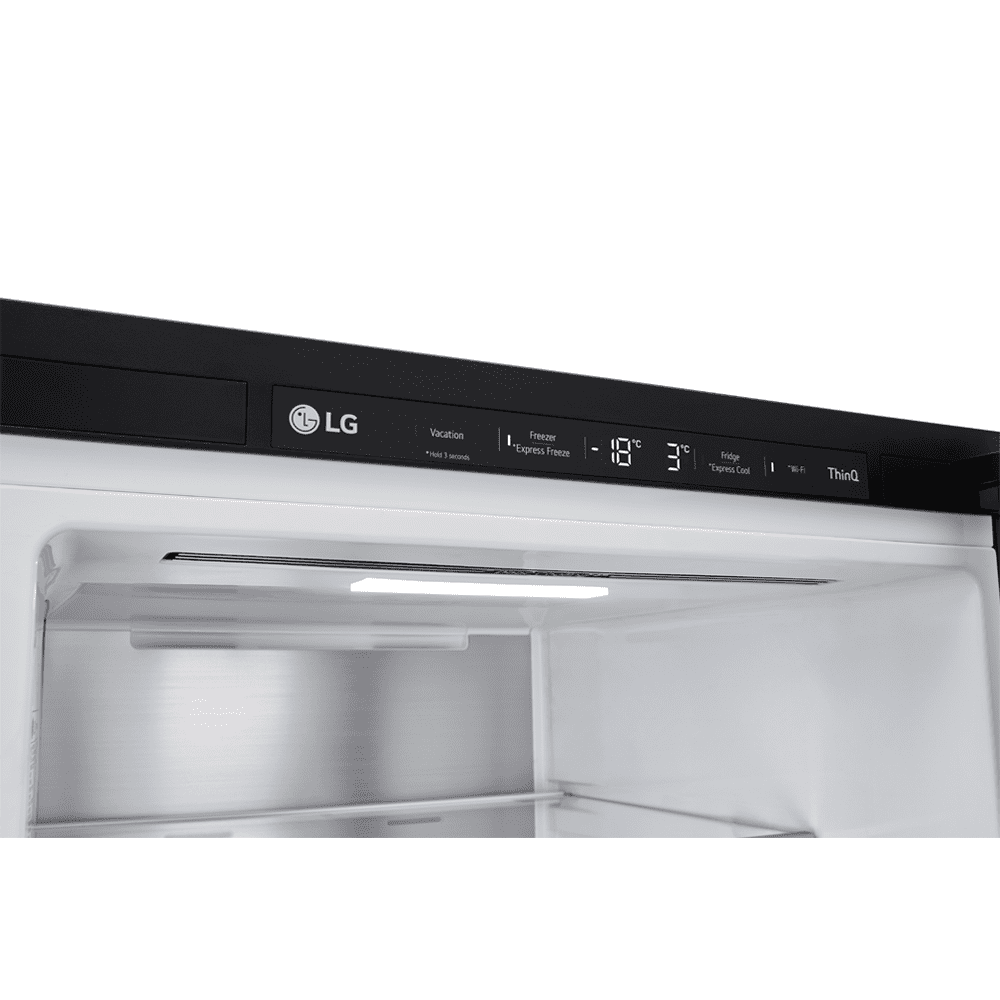 LG 60cm Instaview Frost Free Fridge Freezer GBG5160CEV - Black Steel LG 60cm Instaview Frost Free Fridge Freezer GBG5160CEV - Black Steel