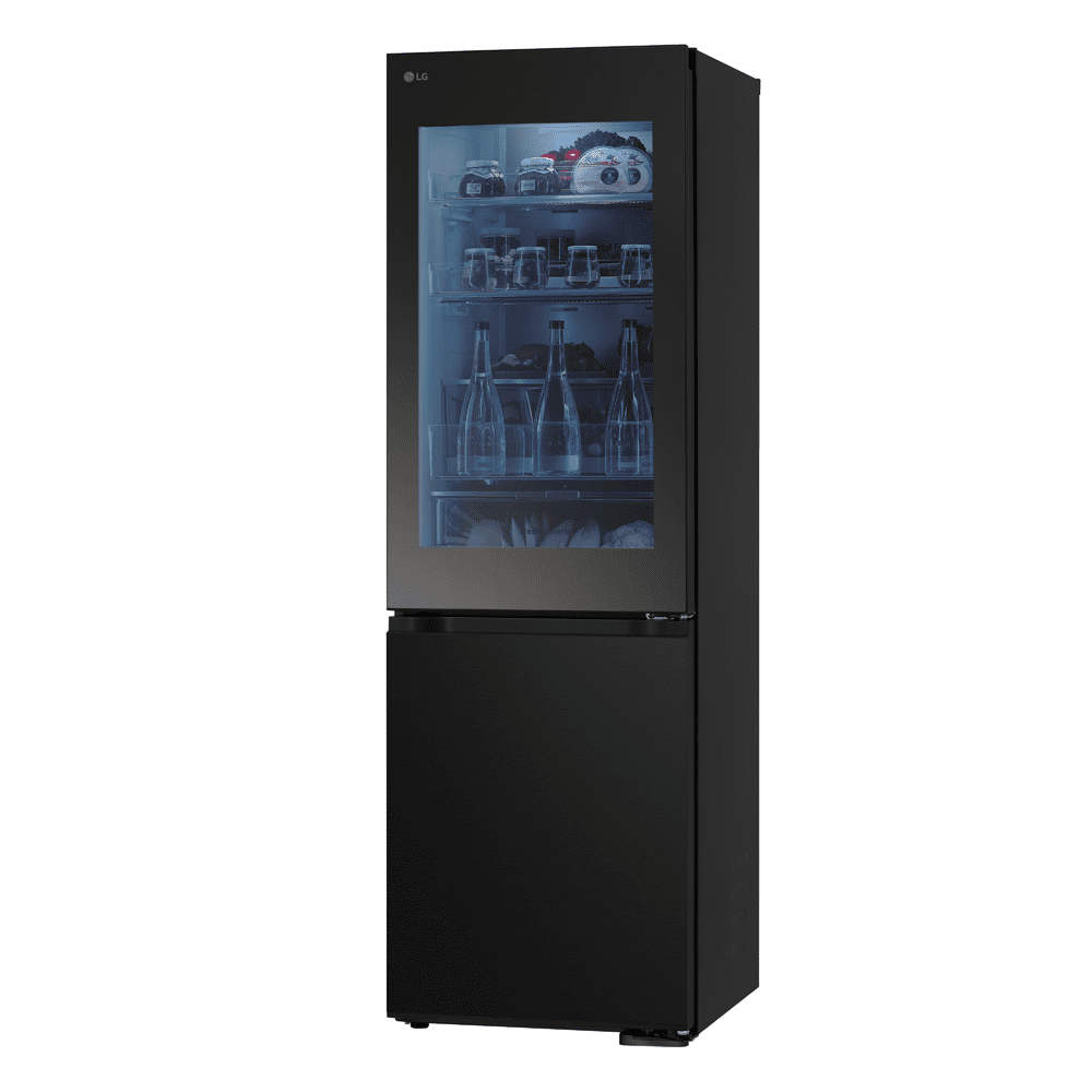 LG 60cm Instaview Frost Free Fridge Freezer GBG5160CEV - Black Steel LG 60cm Instaview Frost Free Fridge Freezer GBG5160CEV - Black Steel