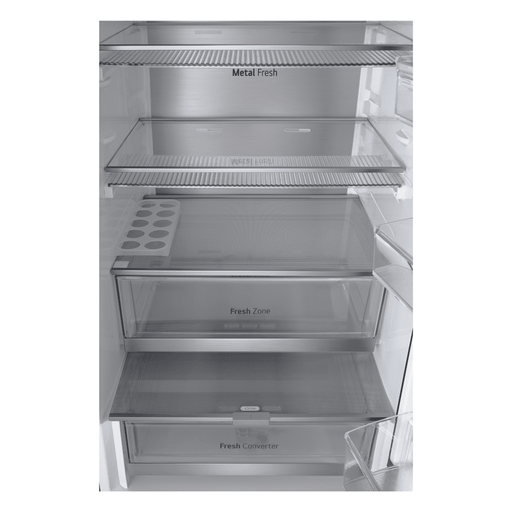 LG 60cm Instaview Frost Free Fridge Freezer GBG7190CEV - Black Steel LG 60cm Instaview Frost Free Fridge Freezer GBG7190CEV - Black Steel