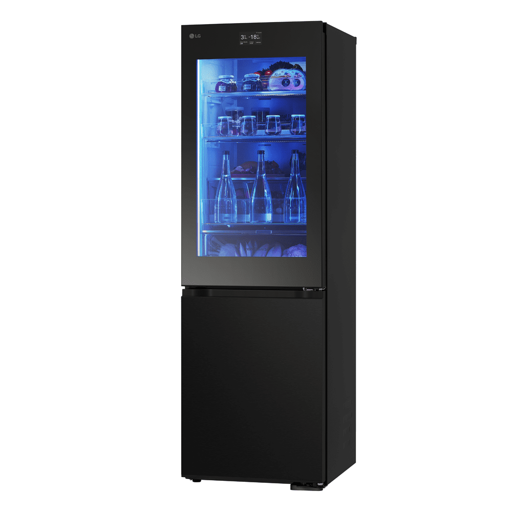 LG 60cm Instaview Frost Free Fridge Freezer GBG7190CEV - Black Steel LG 60cm Instaview Frost Free Fridge Freezer GBG7190CEV - Black Steel