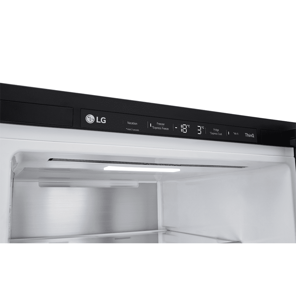 LG 60cm Instaview Frost Free Fridge Freezer GBG7190CEV - Black Steel LG 60cm Instaview Frost Free Fridge Freezer GBG7190CEV - Black Steel