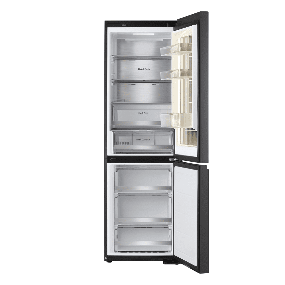 LG 60cm Instaview Frost Free Fridge Freezer GBG7190CEV - Black Steel LG 60cm Instaview Frost Free Fridge Freezer GBG7190CEV - Black Steel