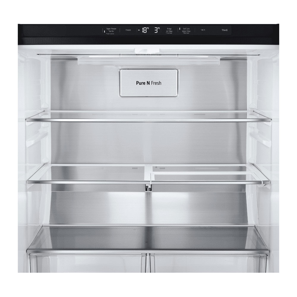 LG Slim Instaview French Style Fridge Freezer With Ice & Water GMG860EPBE - Black Steel LG Slim Instaview French Style Fridge Freezer With Ice & Water GMG860EPBE - Black Steel