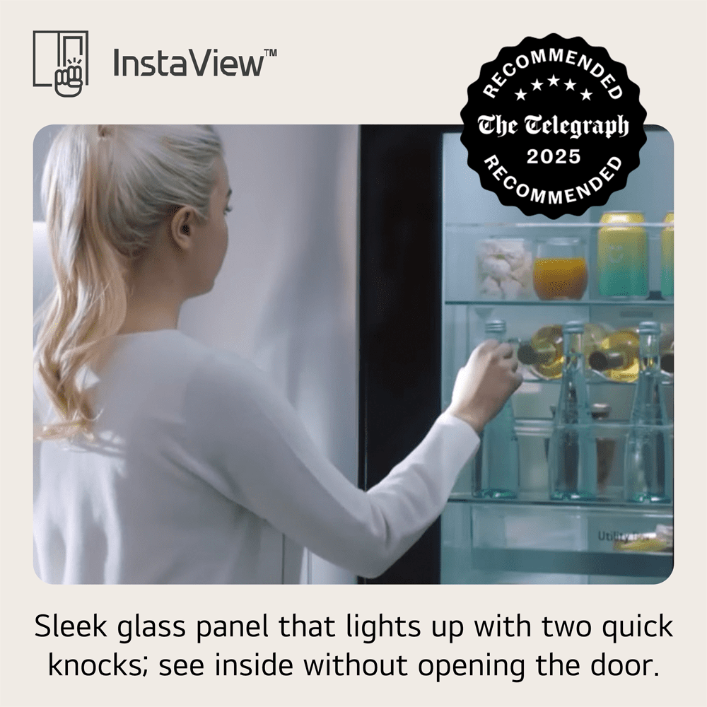 LG Instaview American Fridge Freezer With Ice & Water Non Plumbed GSGV81PYLL - Stainless Steel LG Instaview American Fridge Freezer With Ice & Water Non Plumbed GSGV81PYLL - Stainless Steel