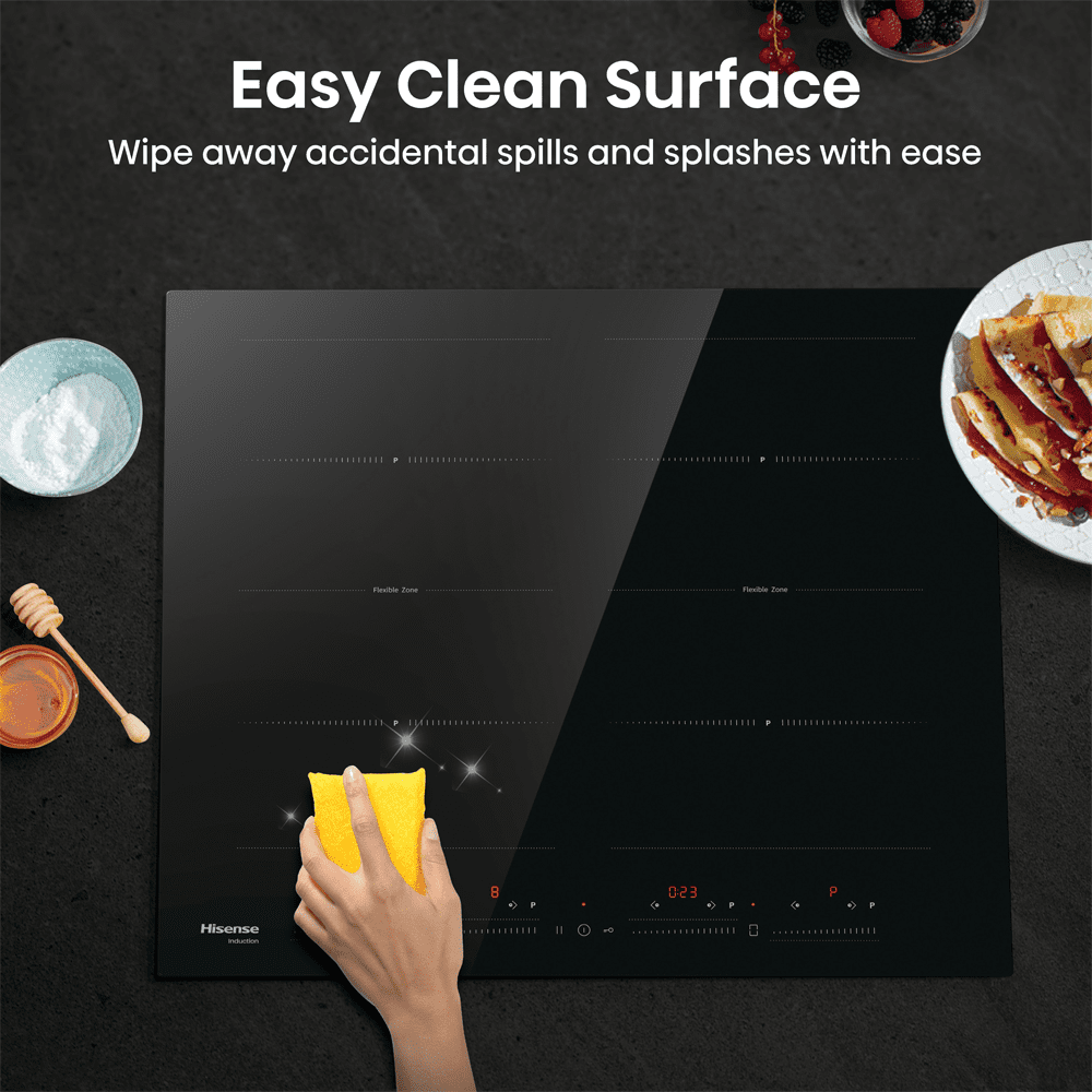 Hisense 60cm 4 Zone Area Flex Induction Hob HI6442BSCE - Black Hisense 60cm 4 Zone Area Flex Induction Hob HI6442BSCE - Black