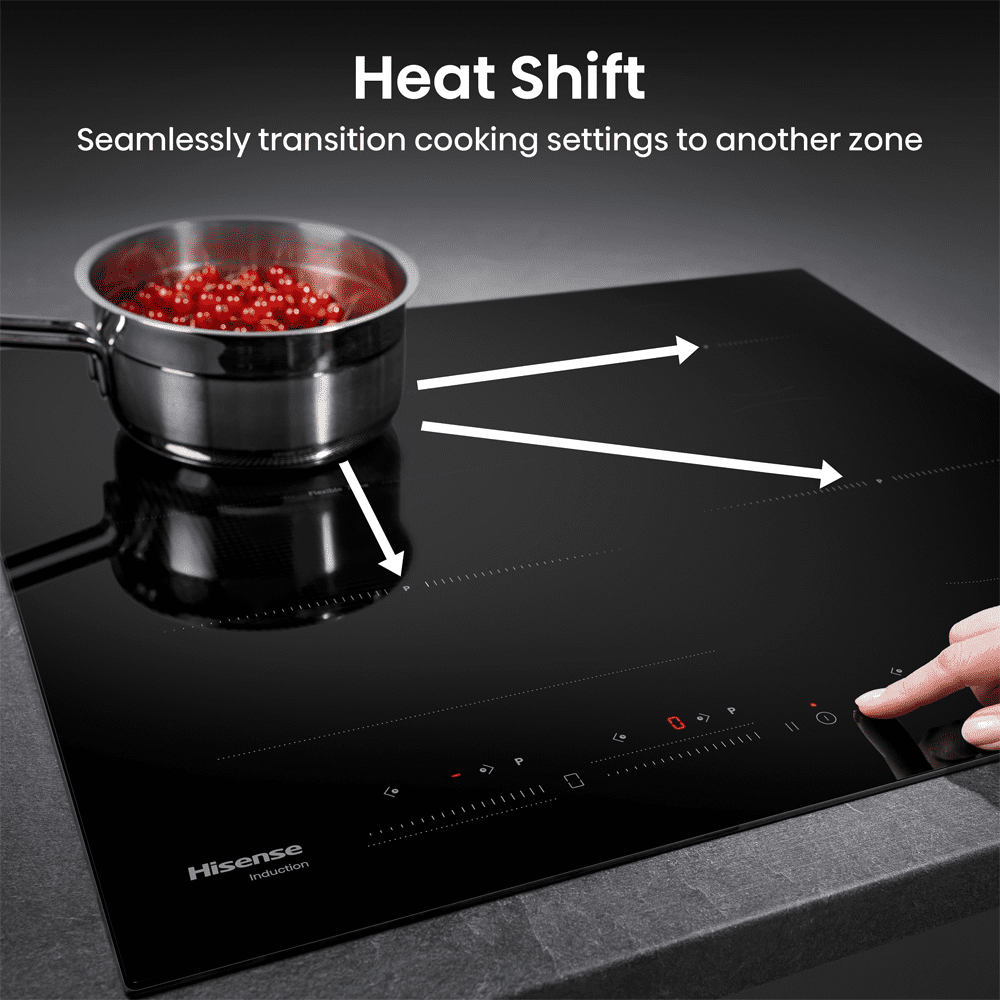 Hisense 60cm 4 Zone Area Flex Induction Hob HI6442BSCE - Black Hisense 60cm 4 Zone Area Flex Induction Hob HI6442BSCE - Black