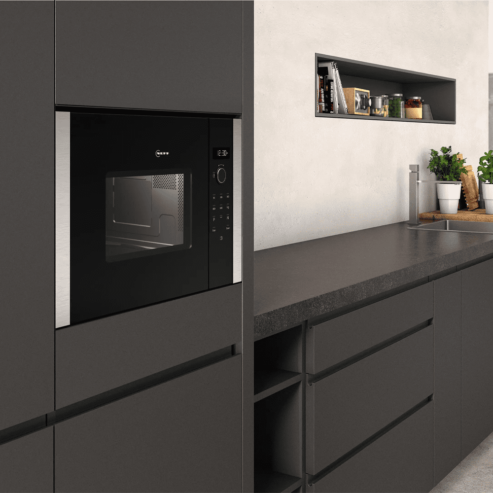 Neff N50 Built In Microwave For Wall Unit HLAWD23N0B - Stainless Steel Neff N50 Built In Microwave For Wall Unit HLAWD23N0B - Stainless Steel
