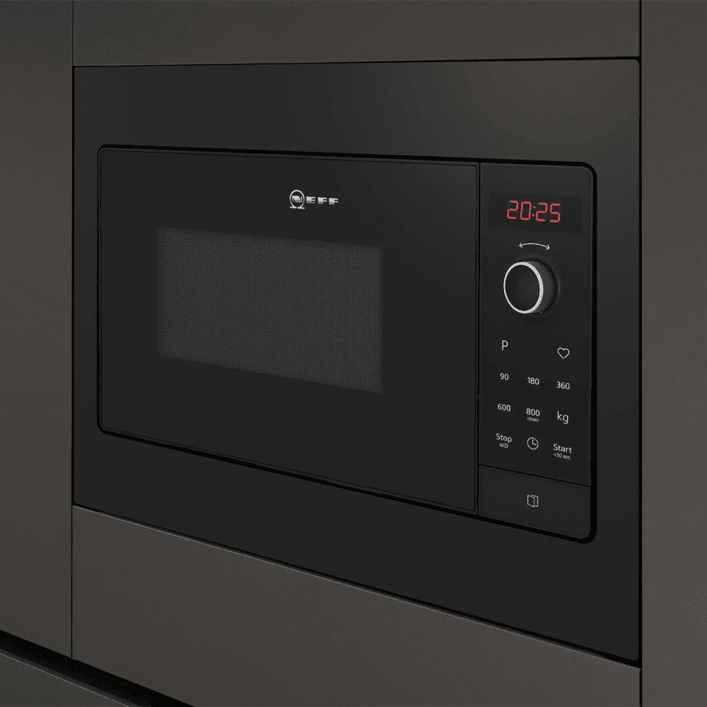 Neff 50cm Wide N30 Built In Microwave For Wall Unit HLAWG25S3B - Black Neff 50cm Wide N30 Built In Microwave For Wall Unit HLAWG25S3B - Black