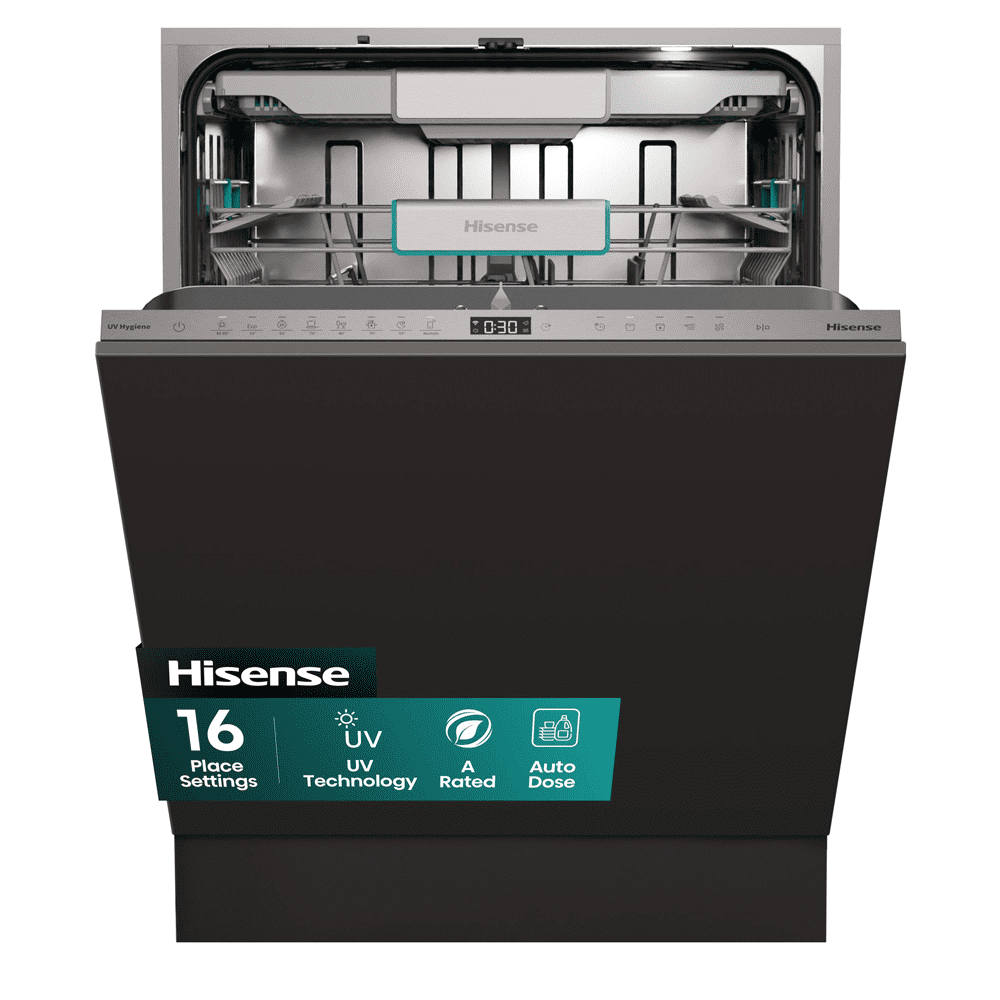 Hisense 60cm Fully Integrated Auto Dose UltraViolet Clean Dishwasher HV693A60UVADUK Hisense 60cm Fully Integrated Auto Dose UltraViolet Clean Dishwasher HV693A60UVADUK