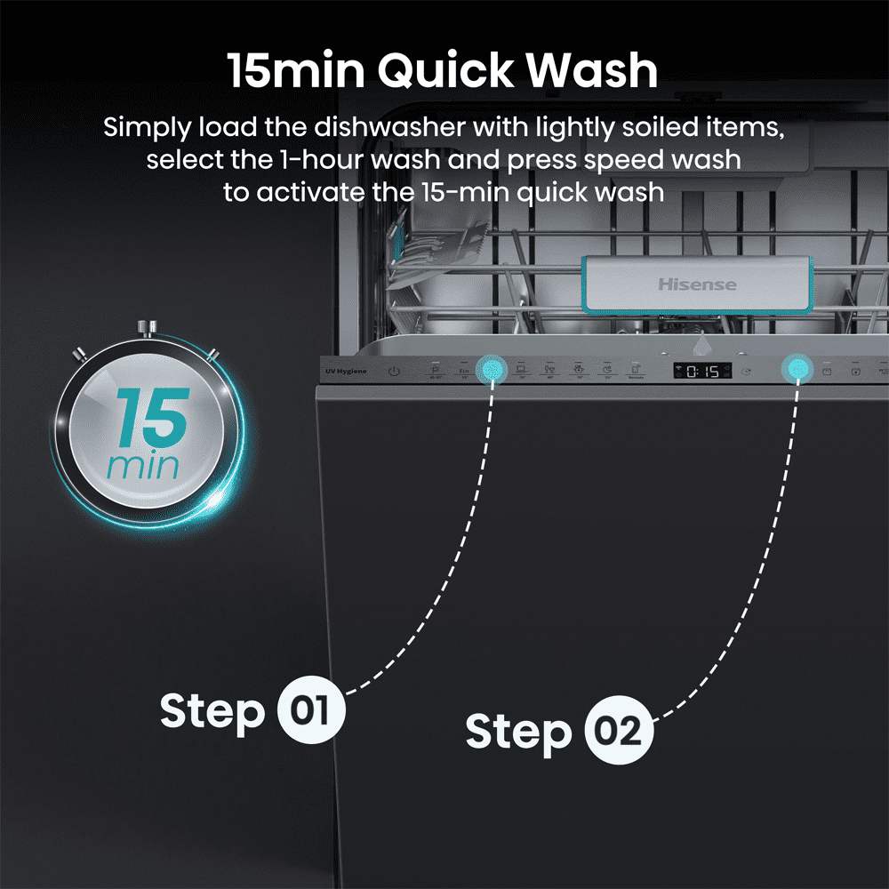 Hisense 60cm Fully Integrated Auto Dose UltraViolet Clean Dishwasher HV693A60UVADUK Hisense 60cm Fully Integrated Auto Dose UltraViolet Clean Dishwasher HV693A60UVADUK