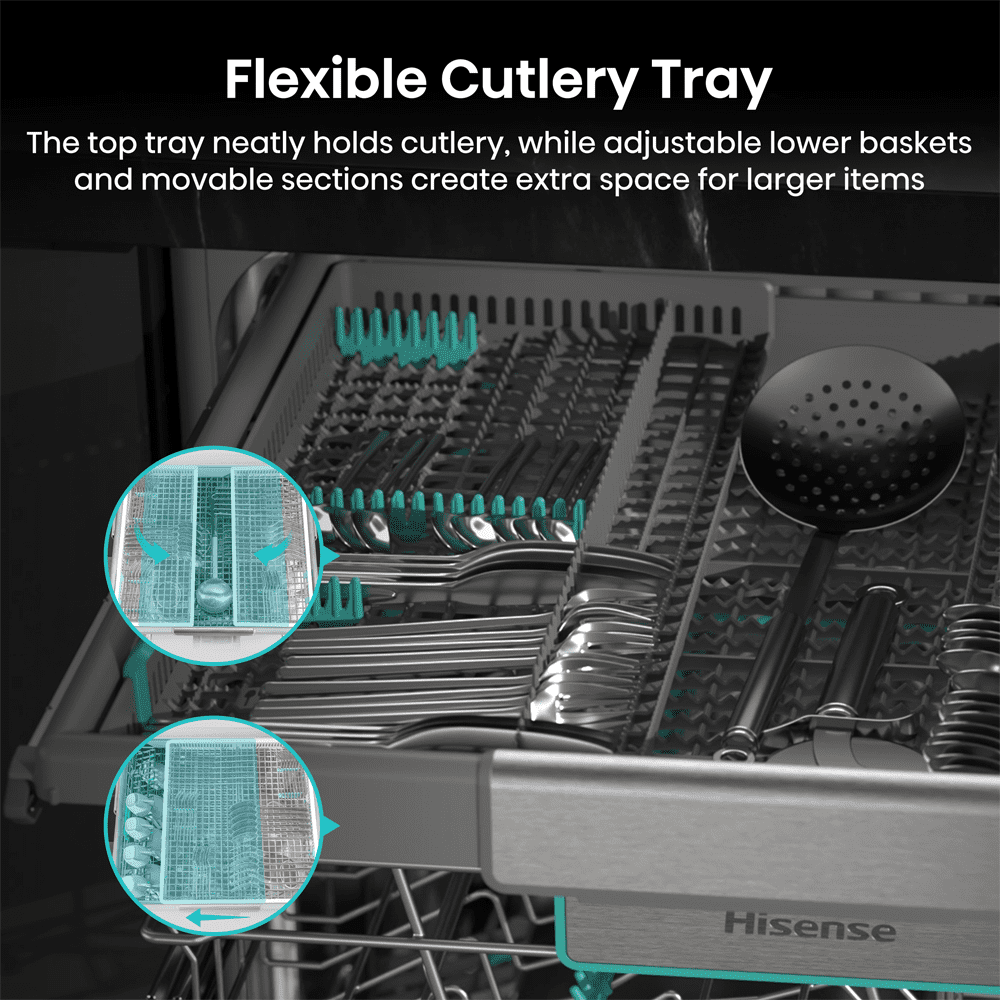 Hisense 60cm Fully Integrated Auto Dose UltraViolet Clean Dishwasher HV693A60UVADUK Hisense 60cm Fully Integrated Auto Dose UltraViolet Clean Dishwasher HV693A60UVADUK