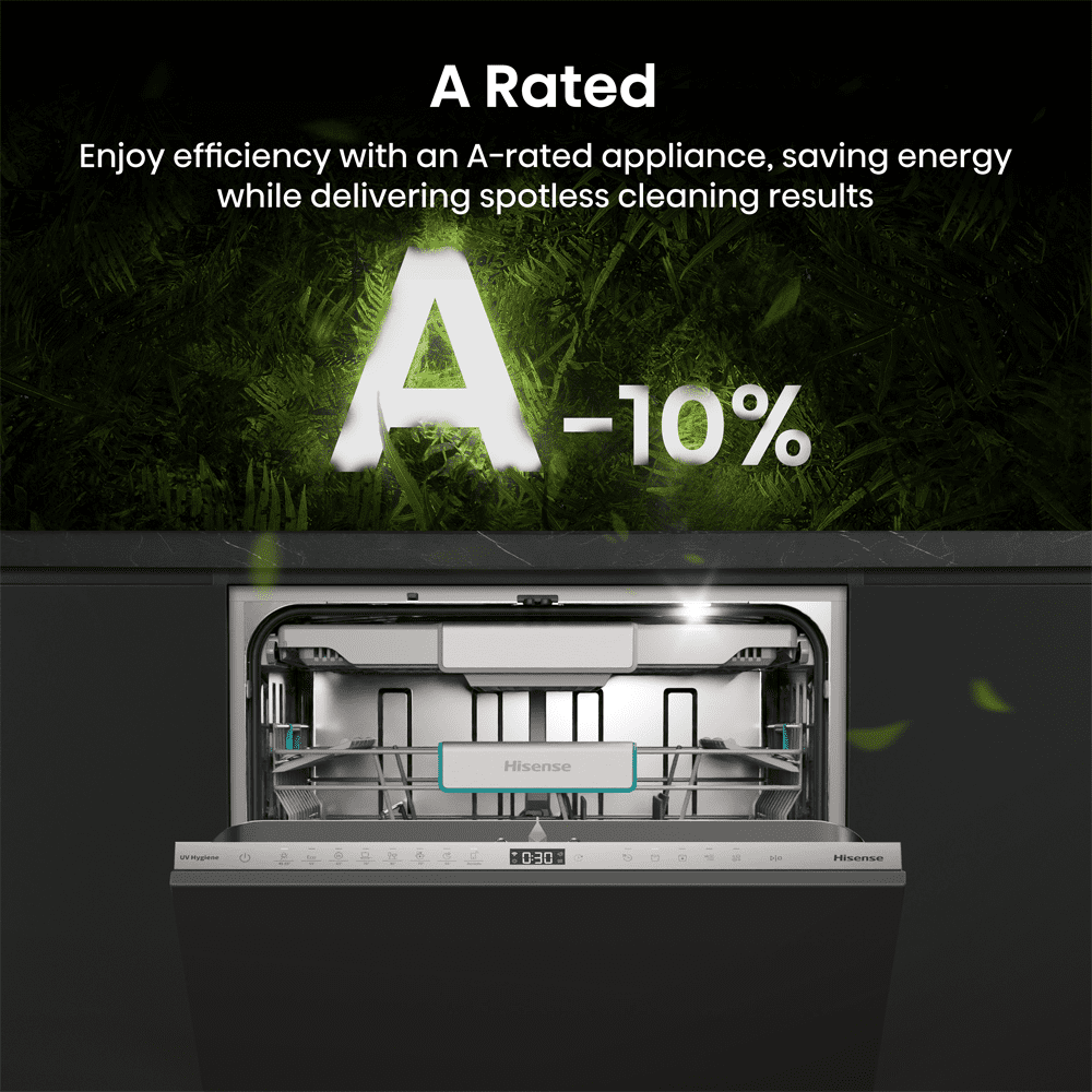 Hisense 60cm Fully Integrated Auto Dose UltraViolet Clean Dishwasher HV693A60UVADUK Hisense 60cm Fully Integrated Auto Dose UltraViolet Clean Dishwasher HV693A60UVADUK