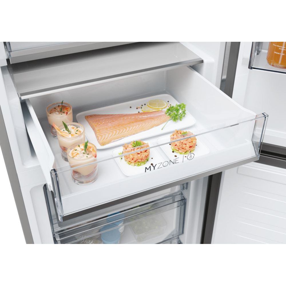 Haier 60cm Series 5 Frost Free Fridge Freezer HDPW5620DNPK - Platinum Inox Haier 60cm Series 5 Frost Free Fridge Freezer HDPW5620DNPK - Platinum Inox