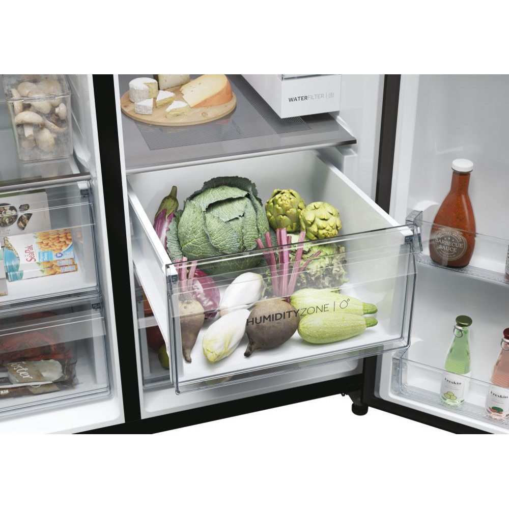 Haier Series 7 American Fridge Freezer Ice & Water HSW79F18DIPT - Slate Black Haier Series 7 American Fridge Freezer Ice & Water HSW79F18DIPT - Slate Black
