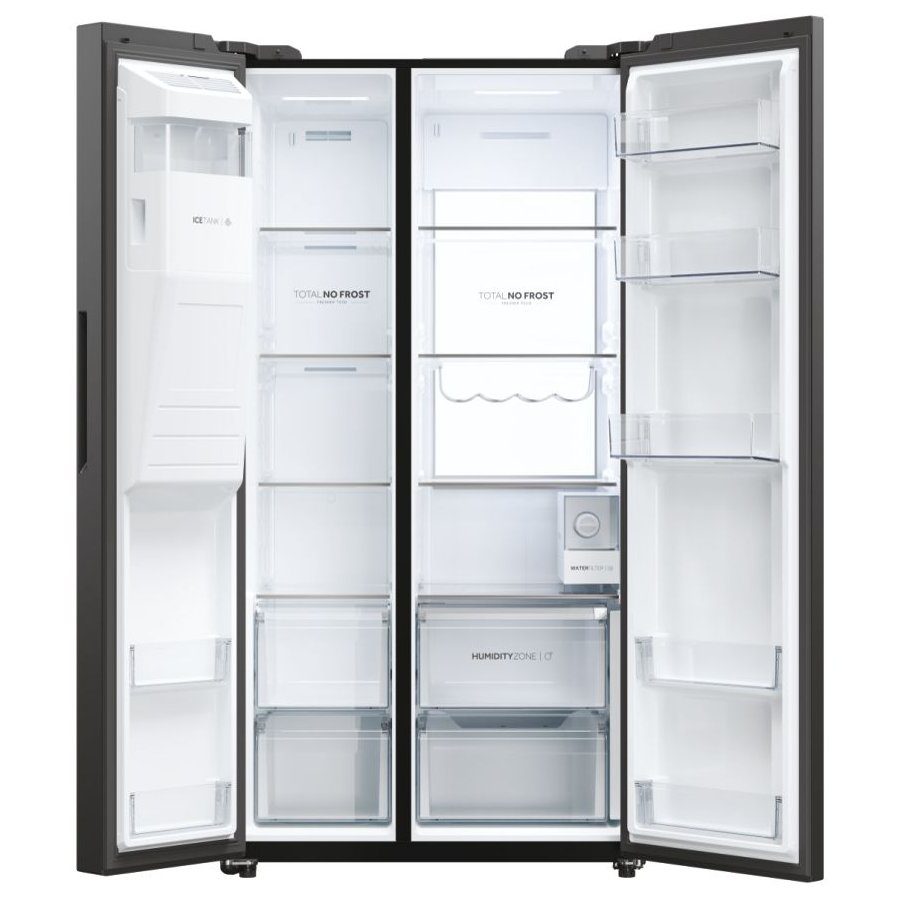 Haier Series 7 American Fridge Freezer Ice & Water HSW79F18DIPT - Slate Black Haier Series 7 American Fridge Freezer Ice & Water HSW79F18DIPT - Slate Black