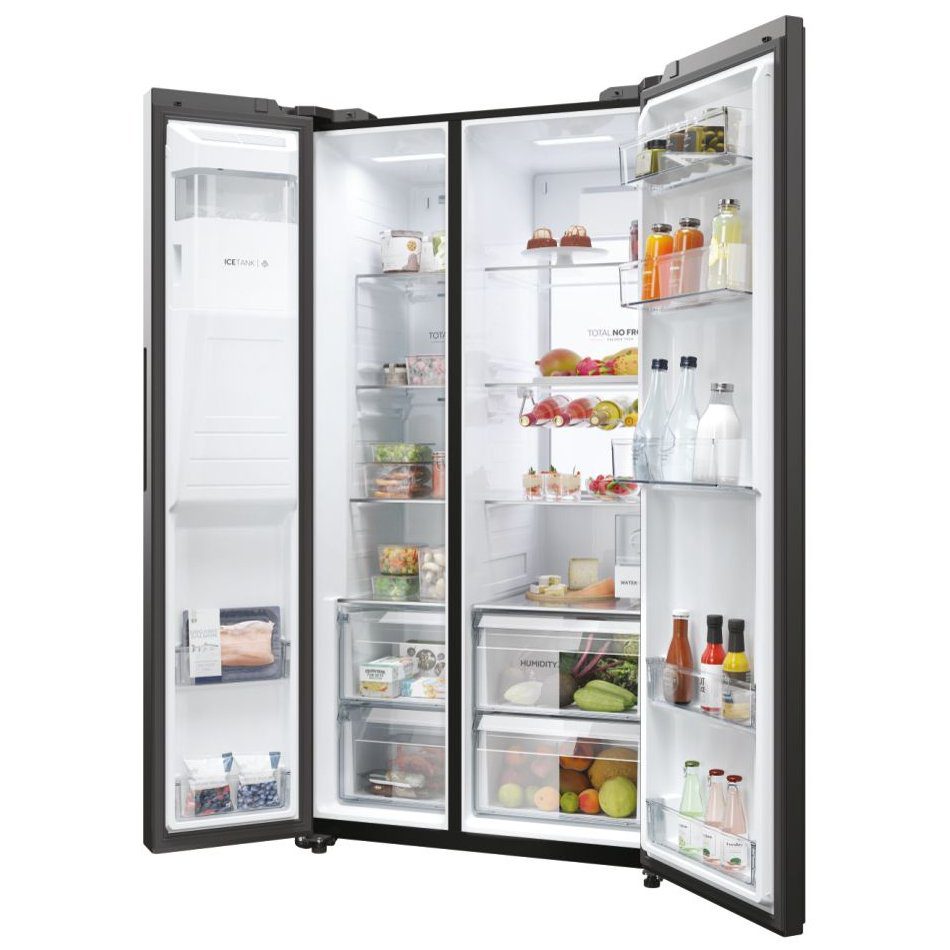 Haier Series 7 American Fridge Freezer Ice & Water HSW79F18DIPT - Slate Black Haier Series 7 American Fridge Freezer Ice & Water HSW79F18DIPT - Slate Black