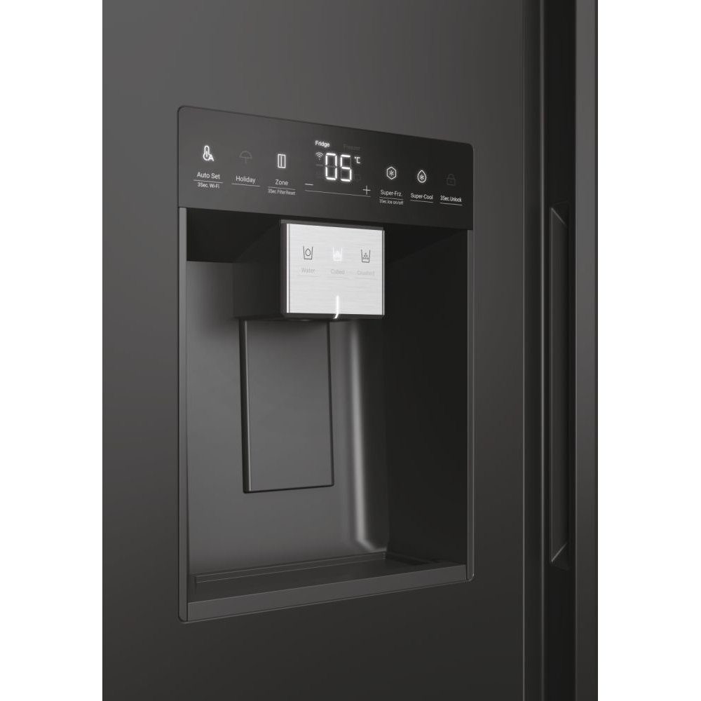 Haier Series 7 American Fridge Freezer Ice & Water HSW79F18DIPT - Slate Black Haier Series 7 American Fridge Freezer Ice & Water HSW79F18DIPT - Slate Black