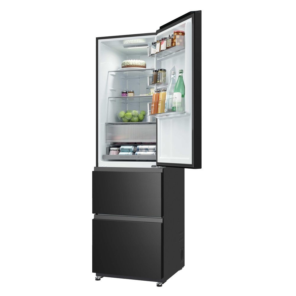 Haier 55cm Frost Free Fridge Freezer HTR3518ENMTK - Black Haier 55cm Frost Free Fridge Freezer HTR3518ENMTK - Black