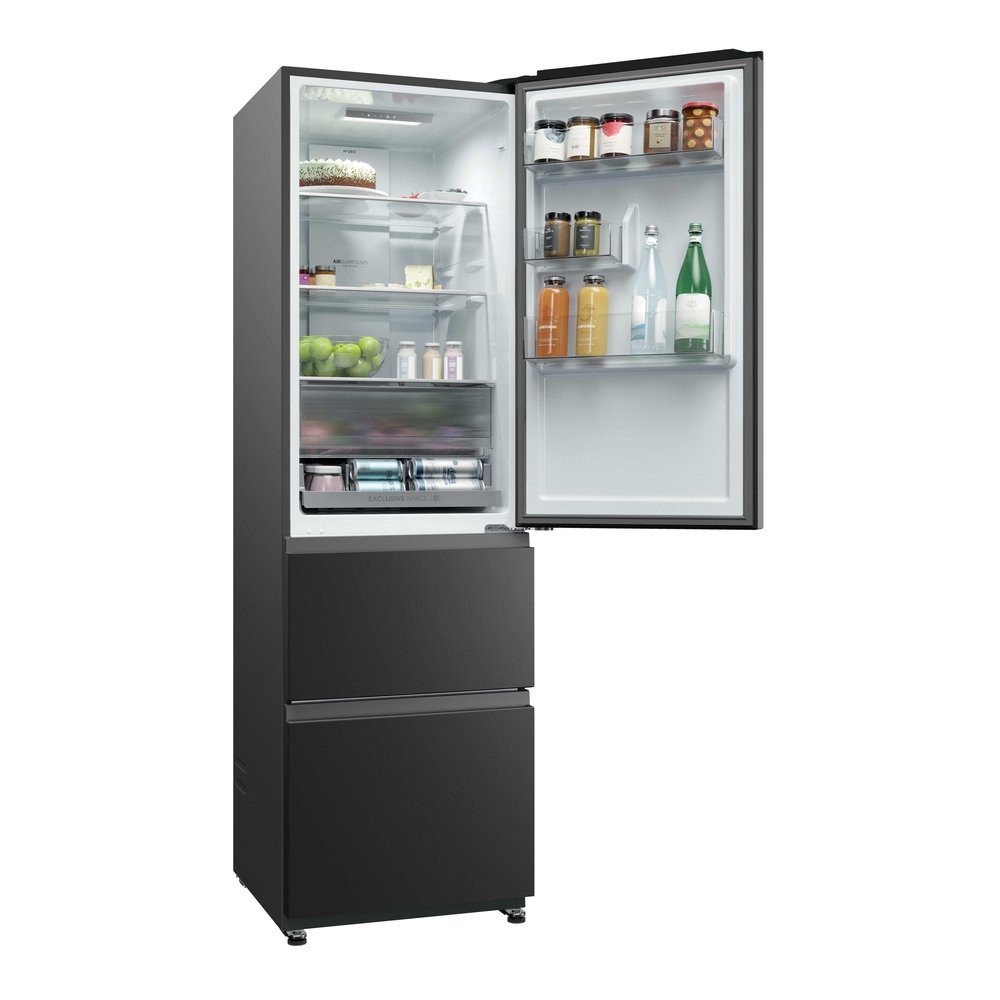 Haier 55cm Frost Free Fridge Freezer HTR3518ENMTK - Black Haier 55cm Frost Free Fridge Freezer HTR3518ENMTK - Black