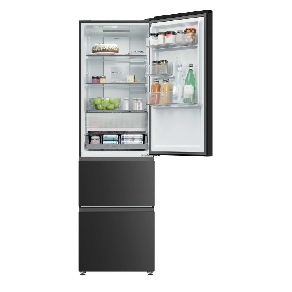 Haier 55cm Frost Free Fridge Freezer HTR3518ENMTK - Black Haier 55cm Frost Free Fridge Freezer HTR3518ENMTK - Black