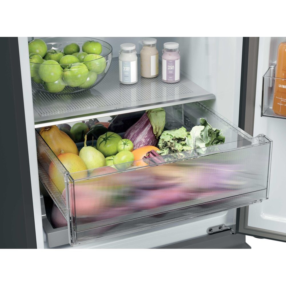 Haier 55cm Frost Free Fridge Freezer HTR3518ENMTK - Black Haier 55cm Frost Free Fridge Freezer HTR3518ENMTK - Black