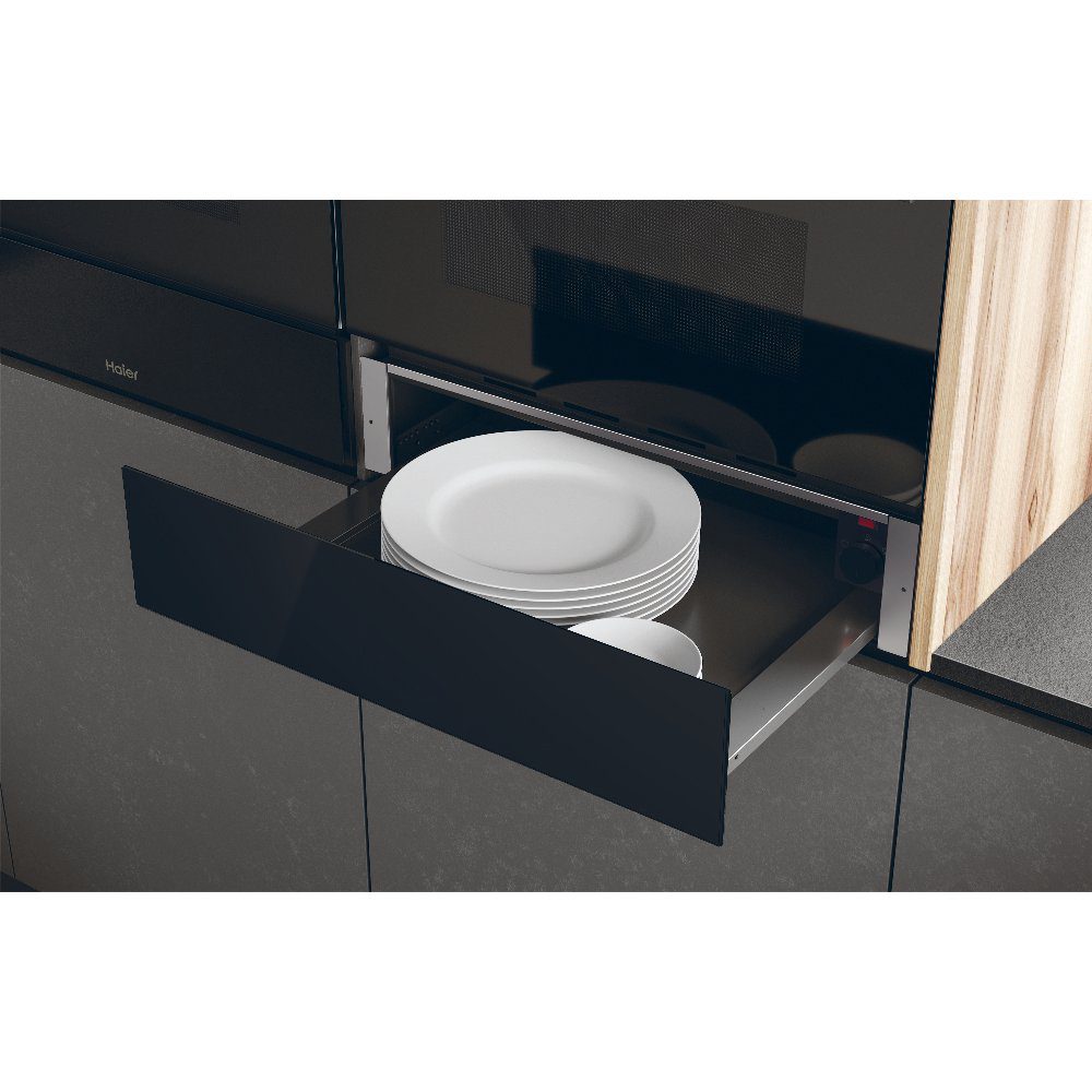Haier 14cm Push Pull Warming Drawer HWD14ID6E - Black Haier 14cm Push Pull Warming Drawer HWD14ID6E - Black