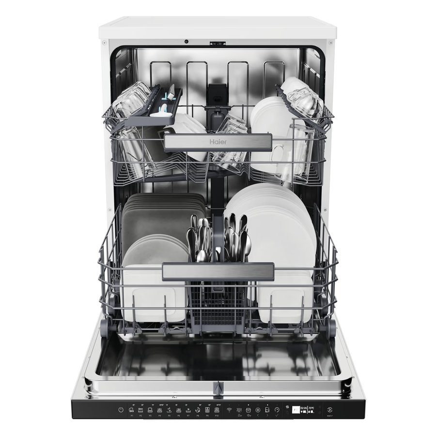 Haier 60cm Series 3 Freestanding Dishwasher XF 5C7M0W-80 - White Haier 60cm Series 3 Freestanding Dishwasher XF 5C7M0W-80 - White
