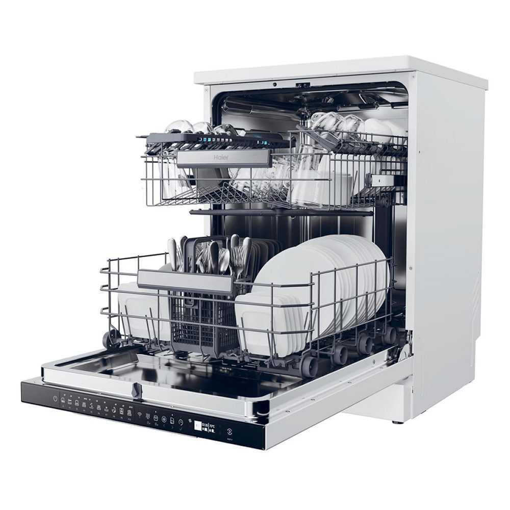 Haier 60cm Series 3 Freestanding Dishwasher XF 5C7M0W-80 - White Haier 60cm Series 3 Freestanding Dishwasher XF 5C7M0W-80 - White
