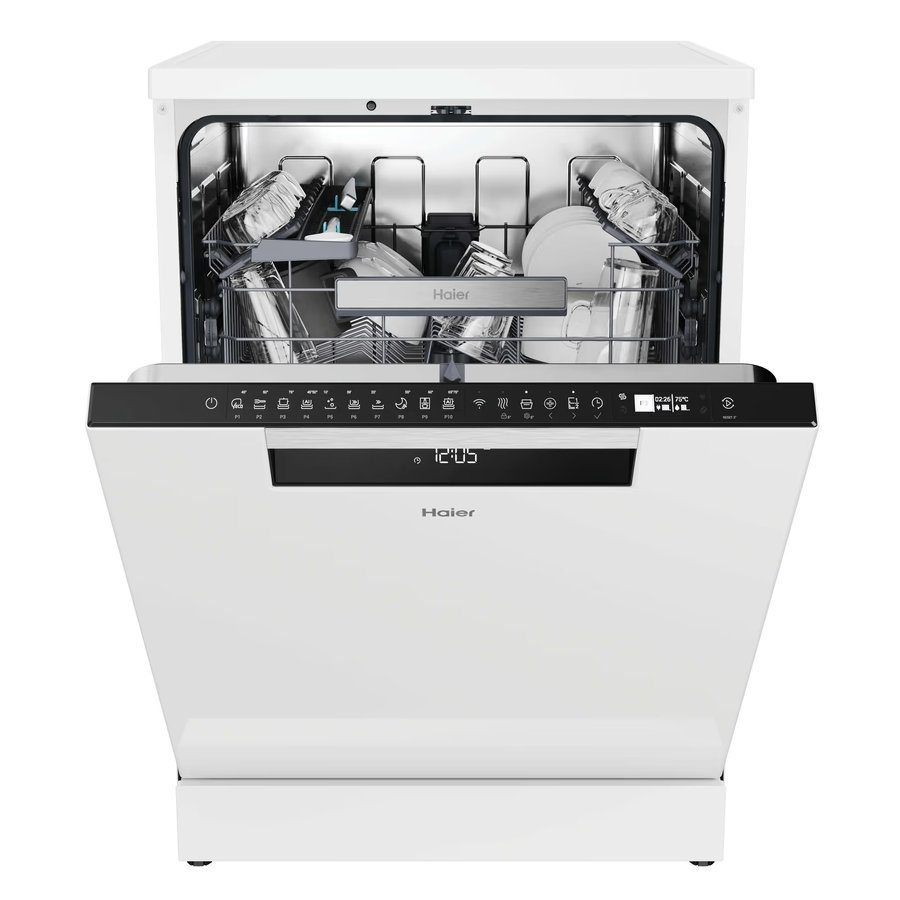 Haier 60cm Series 3 Freestanding Dishwasher XF 5C7M0W-80 - White Haier 60cm Series 3 Freestanding Dishwasher XF 5C7M0W-80 - White