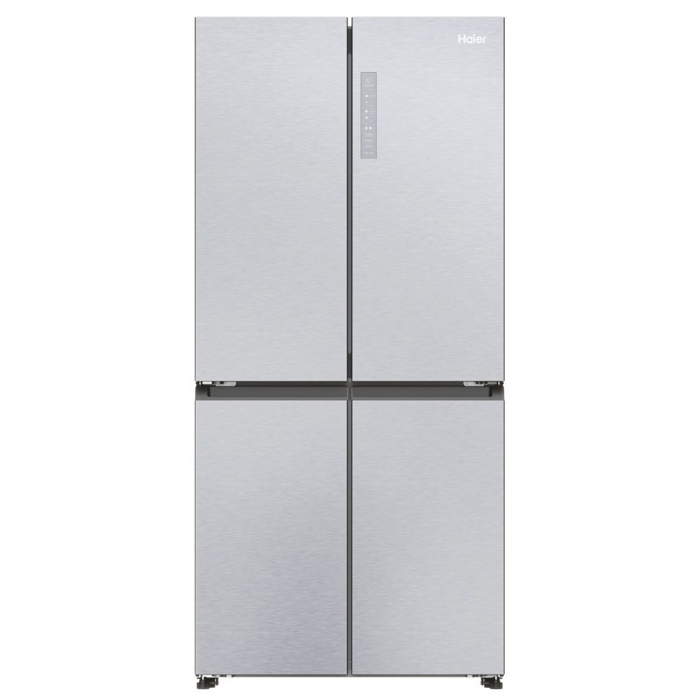 Haier  83cm Four Door French Style Fridge Freezer HCR3818ENMM - Platinum Inox