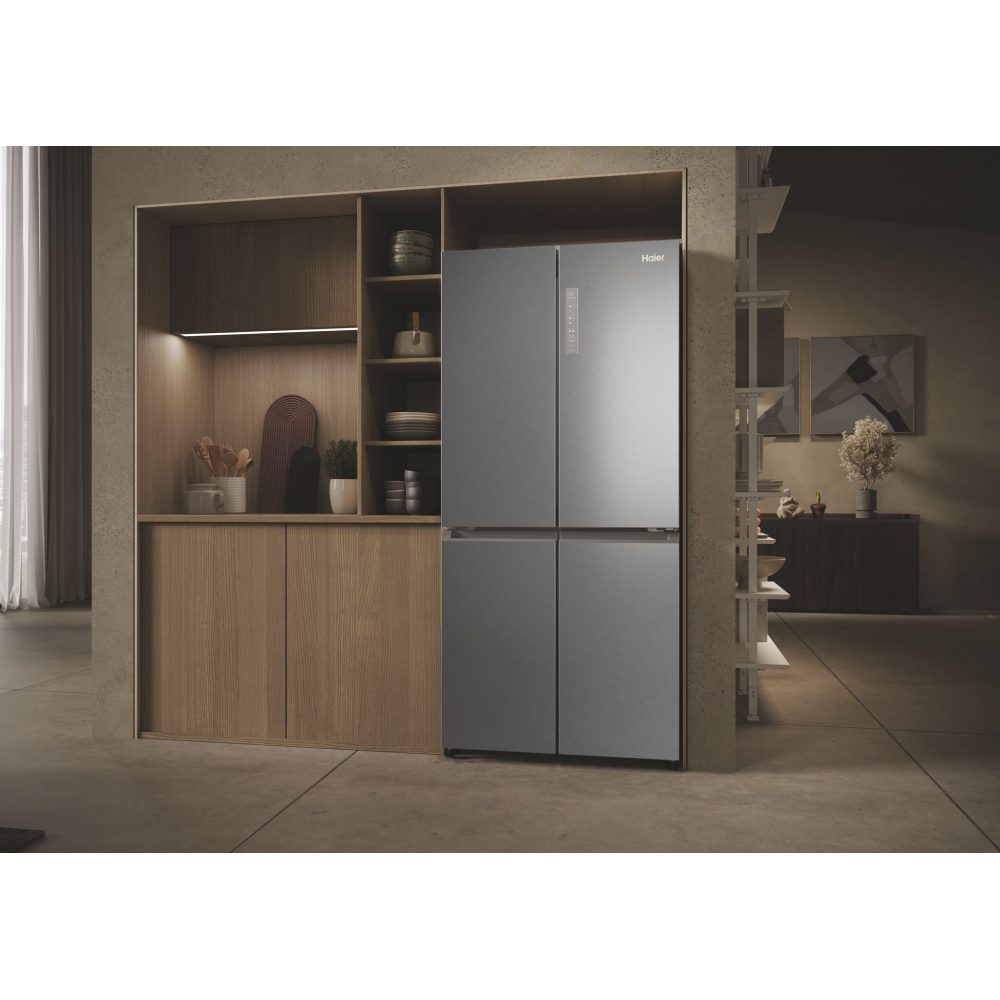 Haier 83cm Four Door French Style Fridge Freezer HCR3818ENMM - Platinum Inox Haier 83cm Four Door French Style Fridge Freezer HCR3818ENMM - Platinum Inox