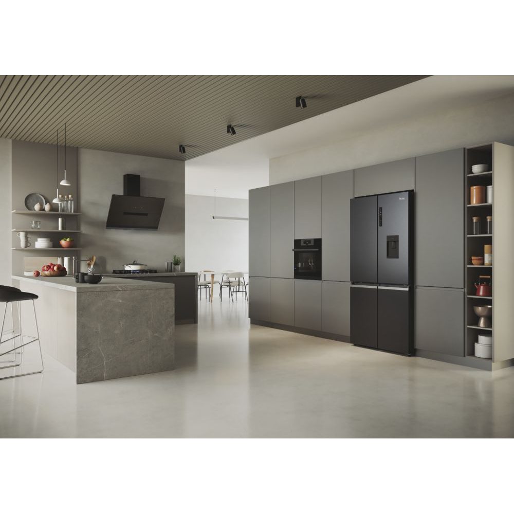Haier Four Door Cube 90 Series 5 Fridge Freezer With Ice & Water HCR5919EHMB - Black Haier Four Door Cube 90 Series 5 Fridge Freezer With Ice & Water HCR5919EHMB - Black