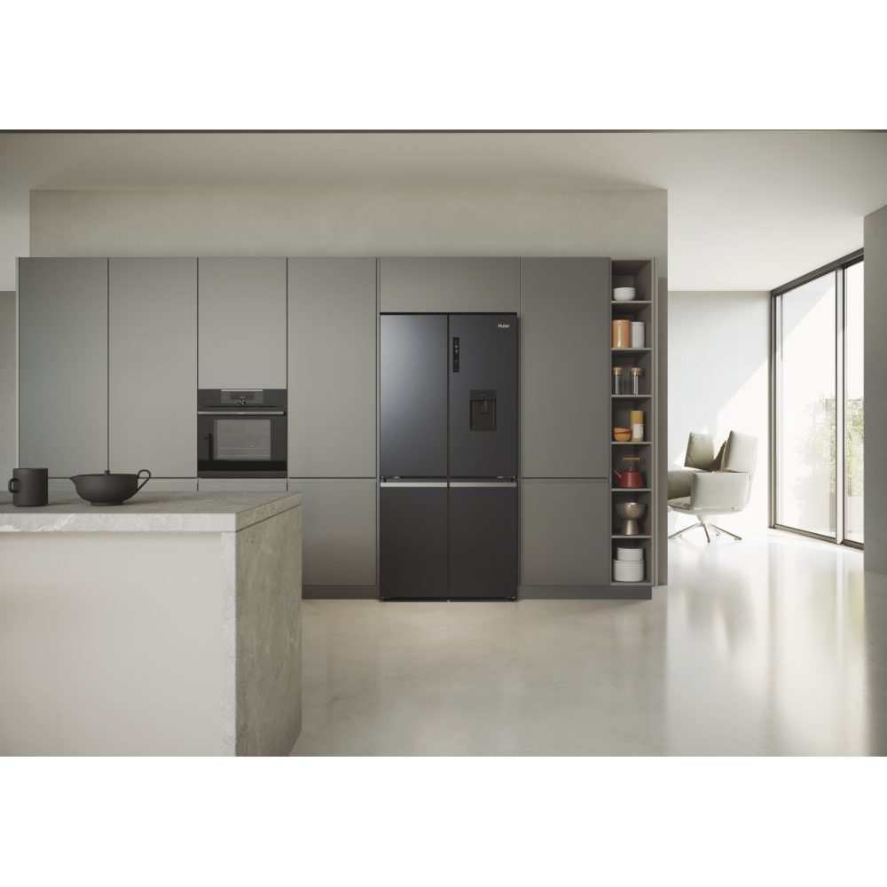Haier Four Door Cube 90 Series 5 Fridge Freezer With Ice & Water HCR5919EHMB - Black Haier Four Door Cube 90 Series 5 Fridge Freezer With Ice & Water HCR5919EHMB - Black