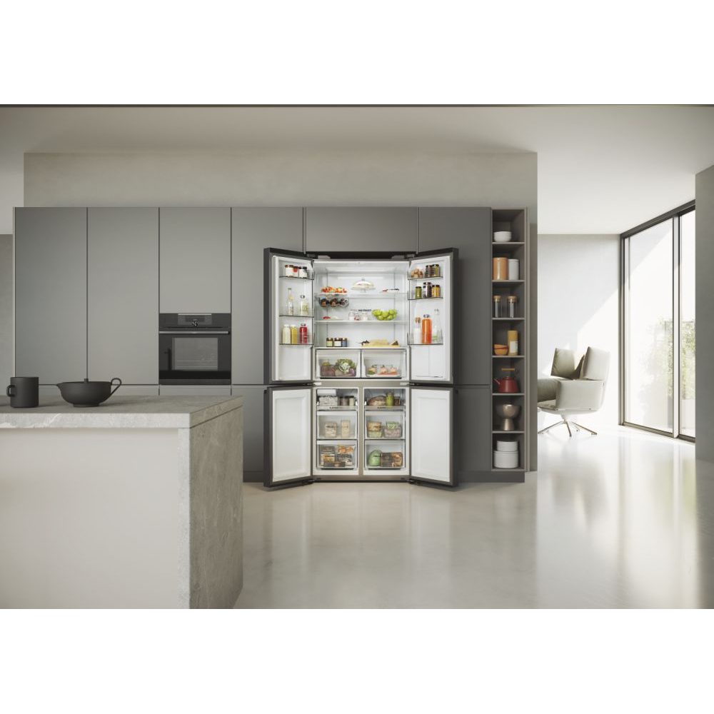 Haier Four Door Cube 90 Series 5 Fridge Freezer With Ice & Water HCR5919EHMB - Black Haier Four Door Cube 90 Series 5 Fridge Freezer With Ice & Water HCR5919EHMB - Black