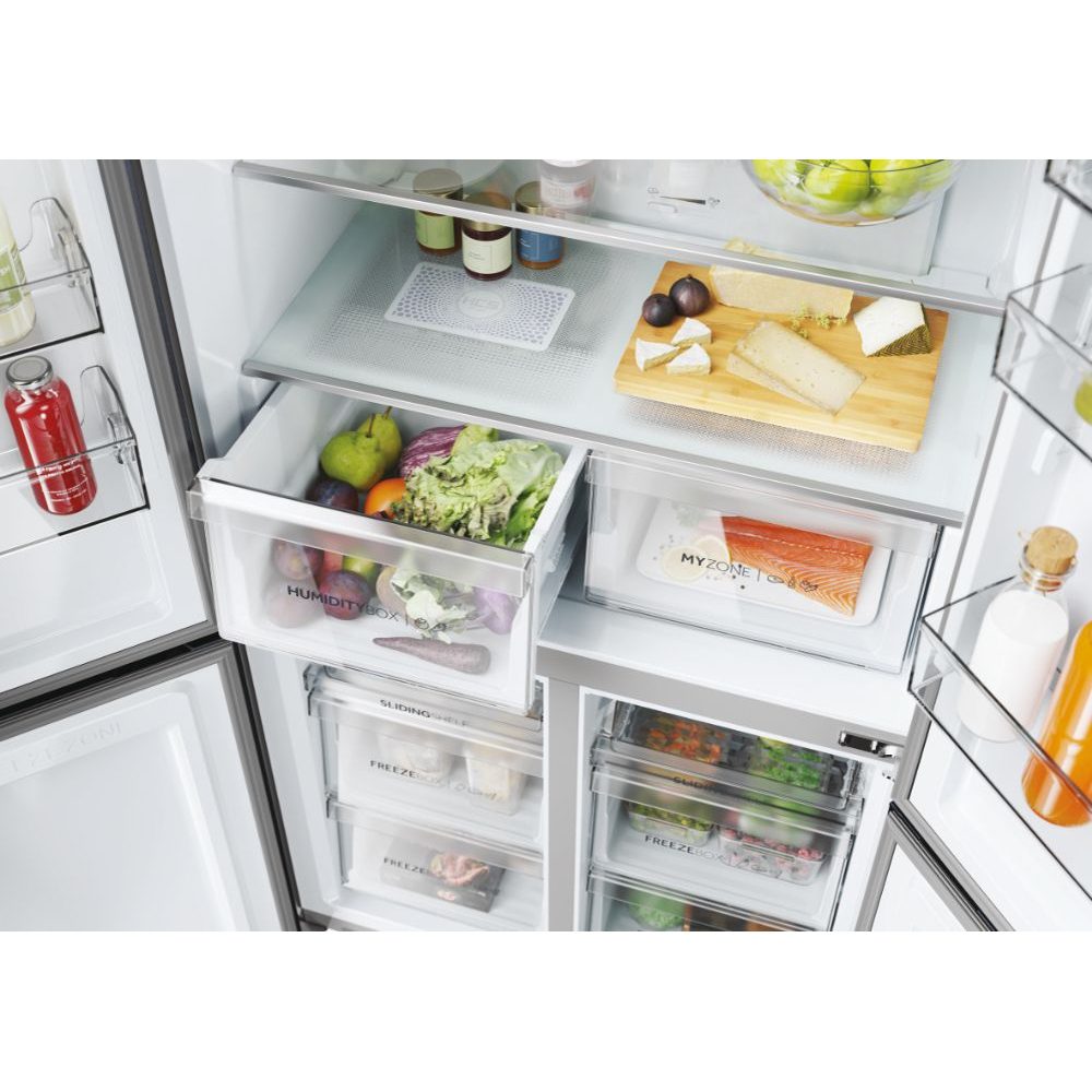 Haier Four Door Cube 90 Series 5 Fridge Freezer With Ice & Water HCR5919EHMB - Black Haier Four Door Cube 90 Series 5 Fridge Freezer With Ice & Water HCR5919EHMB - Black